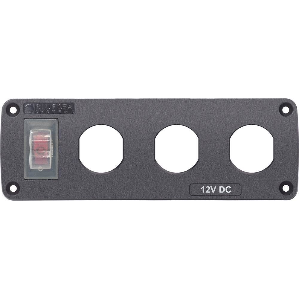 Blue Sea 4367 Water Resistant USB Accessory Panel - 15A Circuit Breaker, 3x Blank Apertures [4367] - Suncoast Marine & Auto Supply 