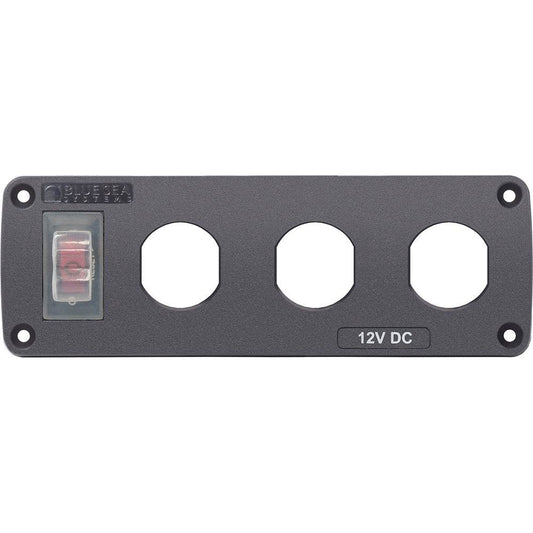 Blue Sea 4367 Water Resistant USB Accessory Panel - 15A Circuit Breaker, 3x Blank Apertures [4367] - Suncoast Marine & Auto Supply 