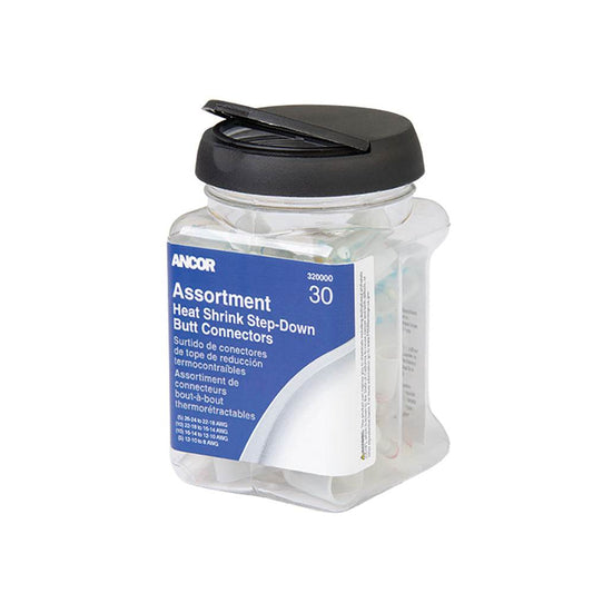 Ancor Heat Shrink Multi-Wire Step Down Butt Connectors 24-8 Assorted 30-Piece Jar [320000] - Suncoast Marine & Auto Supply 