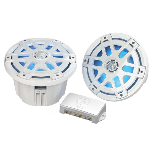 Suncoast Marine and Auto offers Poly-Planar MA-OC8 8" 500 Watt Waterproof Blue LED Speaker - White [MA-OC8]
