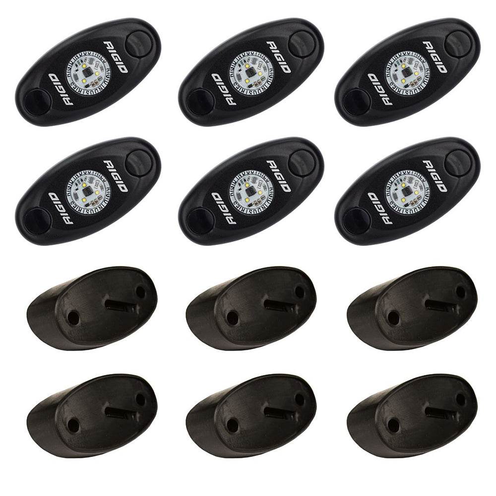 Suncoast Marine and Auto offers RIGID Industries A-Series Rock Light Kit - 6 Cool White Lights - Black [400253]