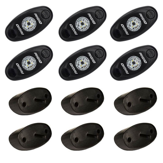 Suncoast Marine and Auto offers RIGID Industries A-Series Rock Light Kit - 6 Blue Lights - Black [400283]