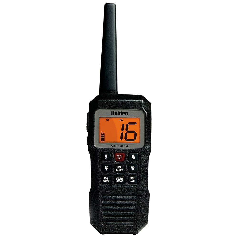 Suncoast Marine and Auto offers Uniden Atlantis 155 Handheld Two-Way VHF Floating Marine Radio (ATLANTIS 155)