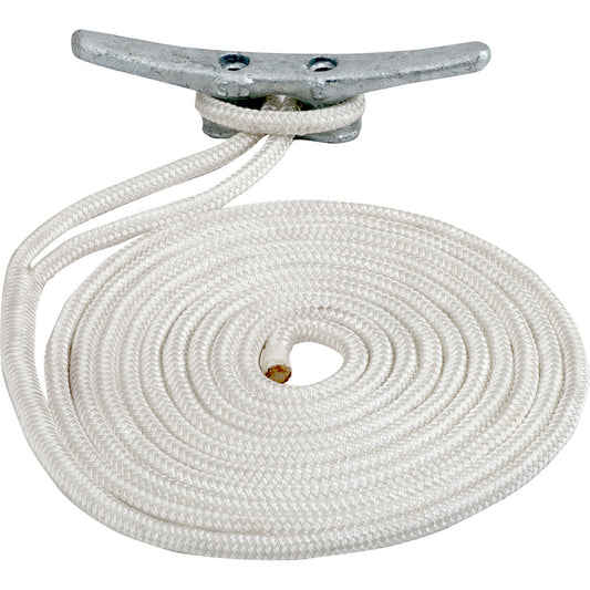 Suncoast Marine and Auto offers Sea-Dog Double Braided Nylon Dock Line - 5/8" x 50 - White [302116050WH-1]