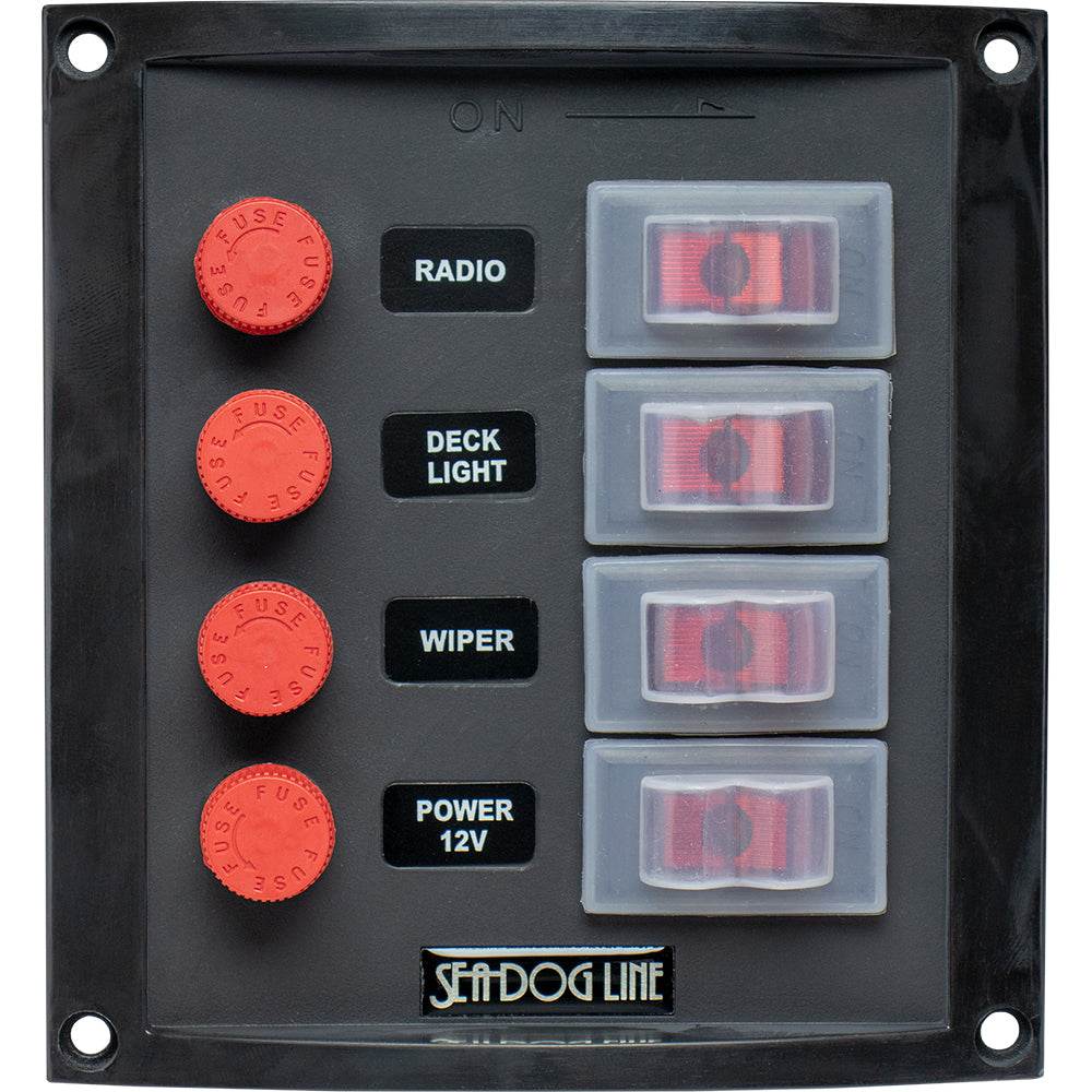Suncoast Marine and Auto offers Sea-Dog Splash Guard Switch Panel Vertical - 4 Switch [424016-1]