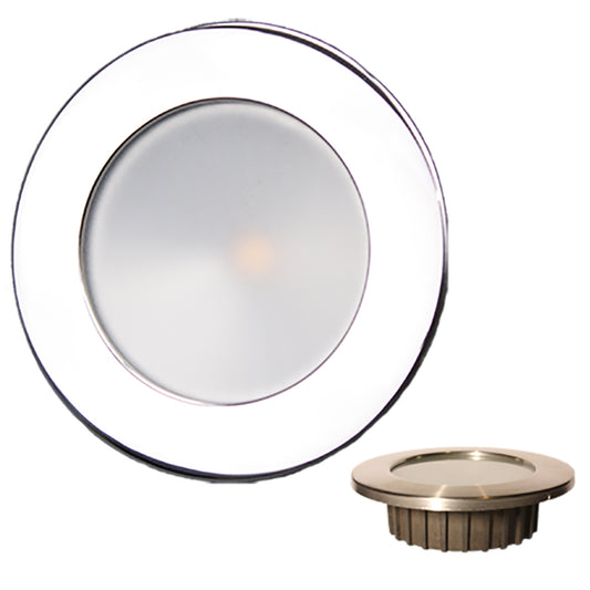 Suncoast Marine and Auto offers Lunasea "ZERO EMI Recessed 3.5 LED Light - Warm White w/Polished Stainless Steel Bezel - 12VDC [LLB-46WW-0A-SS]