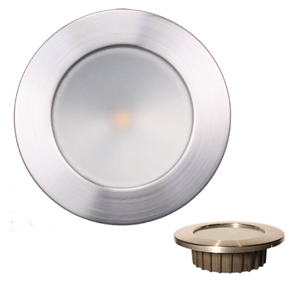 Suncoast Marine and Auto offers Lunasea ZERO EMI Recessed 3.5 LED Light - Warm White w/Brushed Stainless Steel Bezel - 12VDC [LLB-46WW-0A-BN]
