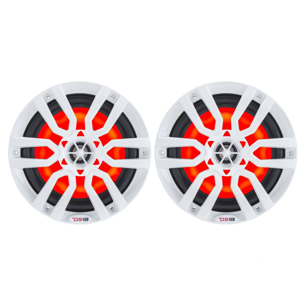 Suncoast Marine and Auto offers DS18 HYDRO 6.5" 2-Way Marine Speakers w/RGB LED Lights 300W - White [NXL-6]