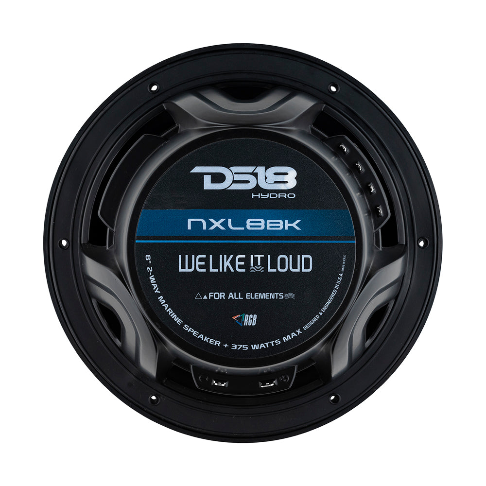 Suncoast Marine Supply offers DS18 HYDRO 8" 2-Way Marine Speakers w/RGB LED Lights 375W - Matte Black