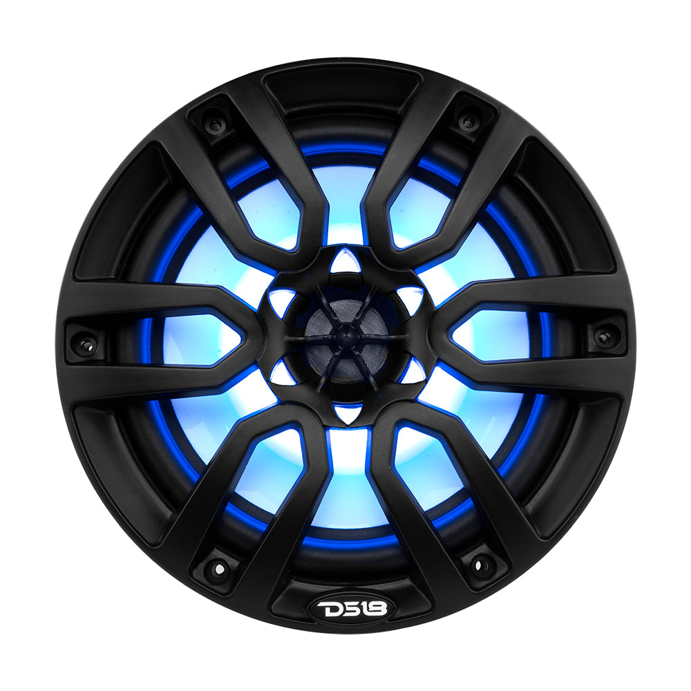 Suncoast Marine Supply offers DS18 HYDRO 8" 2-Way Marine Speakers w/RGB LED Lights 375W - Matte Black