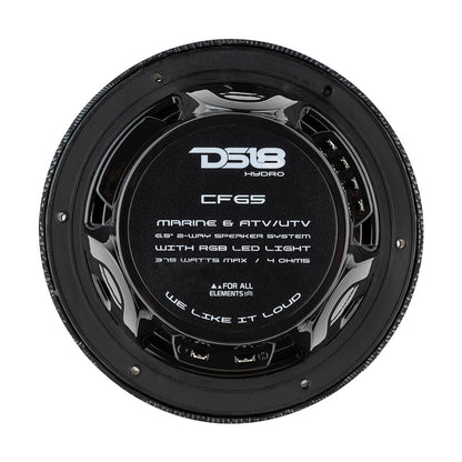 Suncoast Marine and Auto offers DS18 HYDRO 6.5" 2-Way Marine Speakers w/RGB LED Lights 300W - Black Carbon Fiber [CF-65]