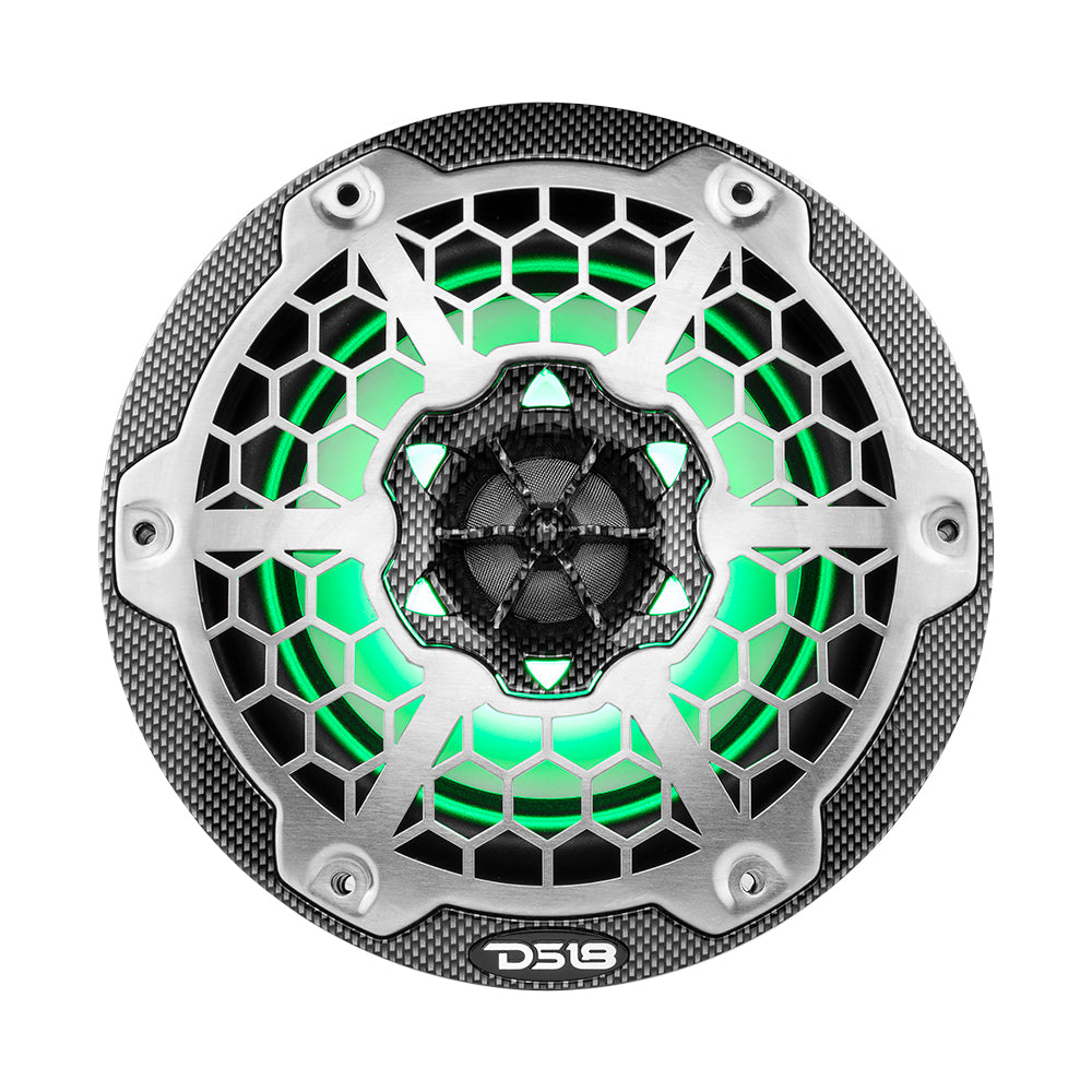 Suncoast Marine and Auto offers DS18 HYDRO 6.5" 2-Way Marine Speakers w/RGB LED Lights 300W - Black Carbon Fiber [CF-65]