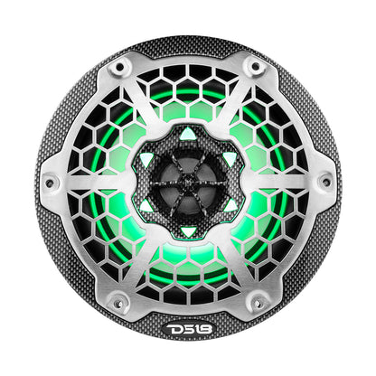 Suncoast Marine and Auto offers DS18 HYDRO 6.5" 2-Way Marine Speakers w/RGB LED Lights 300W - Black Carbon Fiber [CF-65]