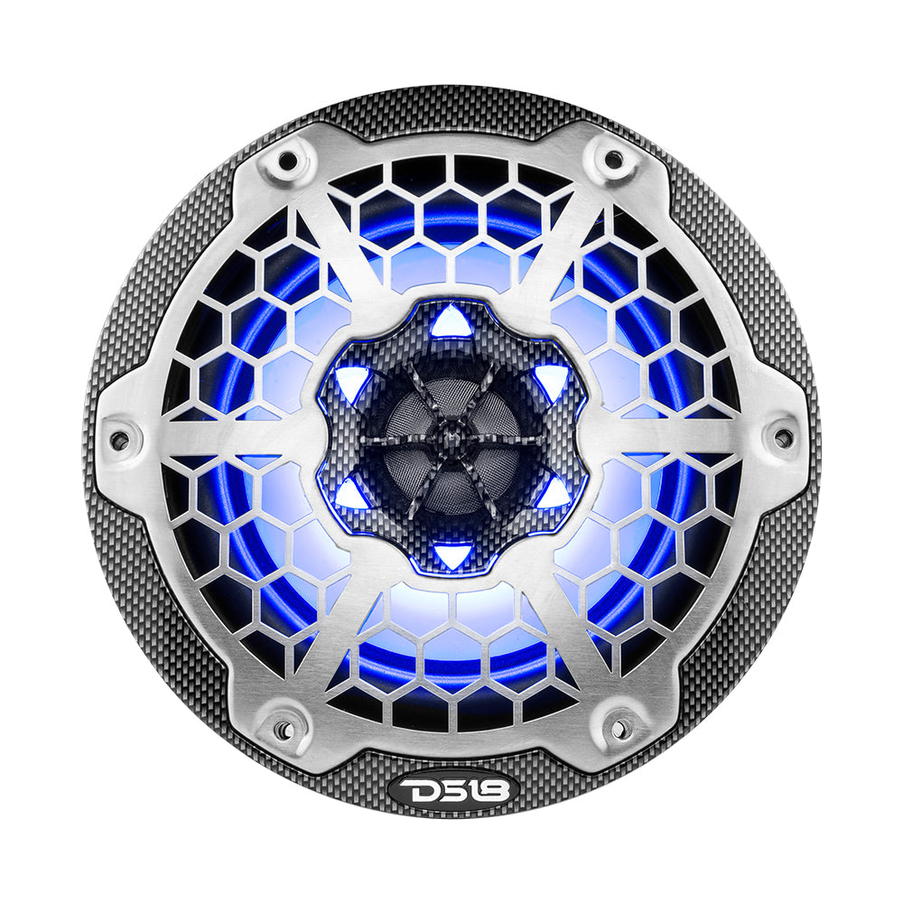 Suncoast Marine and Auto offers DS18 HYDRO 6.5" 2-Way Marine Speakers w/RGB LED Lights 300W - Black Carbon Fiber [CF-65]