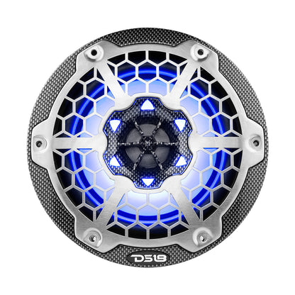 Suncoast Marine and Auto offers DS18 HYDRO 6.5" 2-Way Marine Speakers w/RGB LED Lights 300W - Black Carbon Fiber [CF-65]