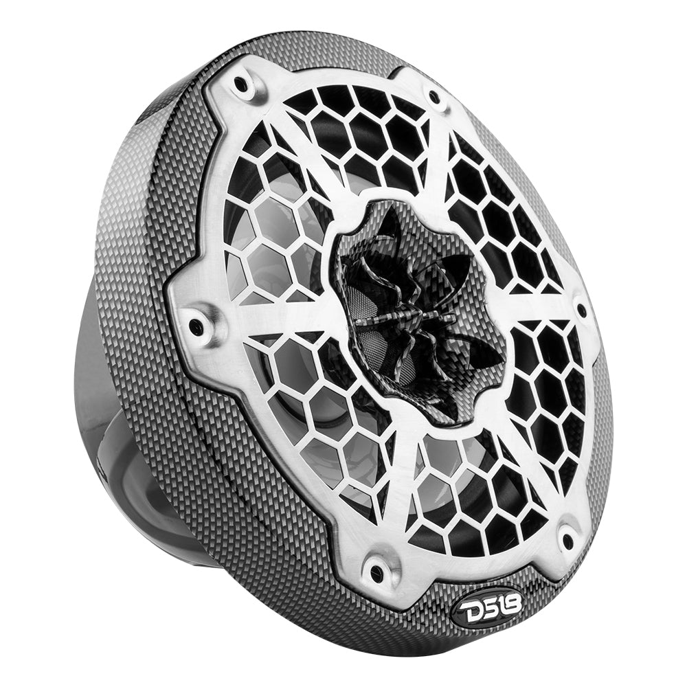 Suncoast Marine and Auto offers DS18 HYDRO 6.5" 2-Way Marine Speakers w/RGB LED Lights 300W - Black Carbon Fiber [CF-65]
