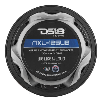 Suncoast Marine and Auto offers DS18 HYDRO 12" Subwoofer w/RGB Lights - 700W - Matte Black [NXL-12SUB/BK]