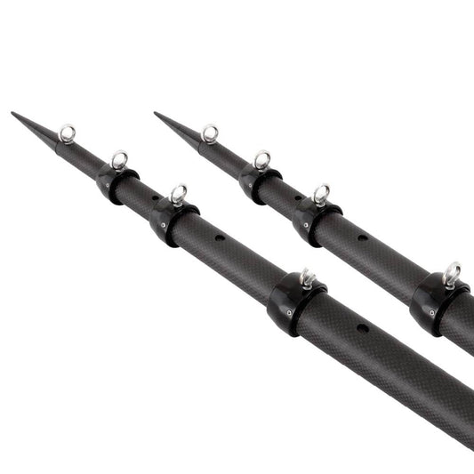 Tigress XD 3K Carbon Fiber Telescoping Outrigger Poles - 21 - Matte Black/ Black - Pair [88679-3] - Suncoast Marine & Auto Supply 