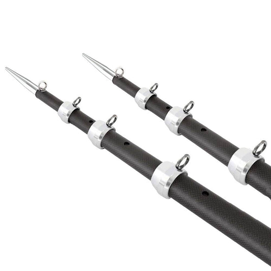 Tigress XD 3K Carbon Fiber Telescoping Outrigger Poles - 21 - Matte Black/ Silver - Pair [88679-4] - Suncoast Marine & Auto Supply 