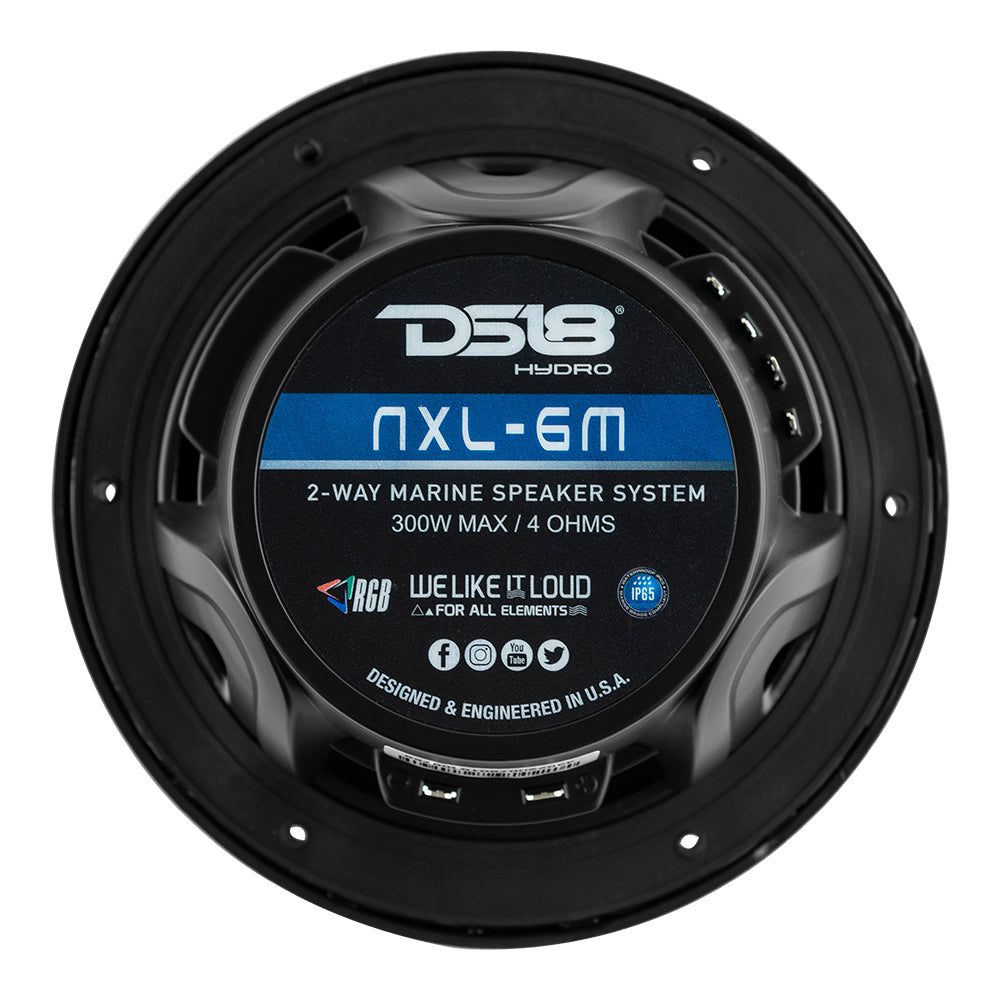 Suncoast Marine Supply offers DS18 NXL-6M/BK 6.5" RGB Marine Speakers Pair – IP65 Waterproof