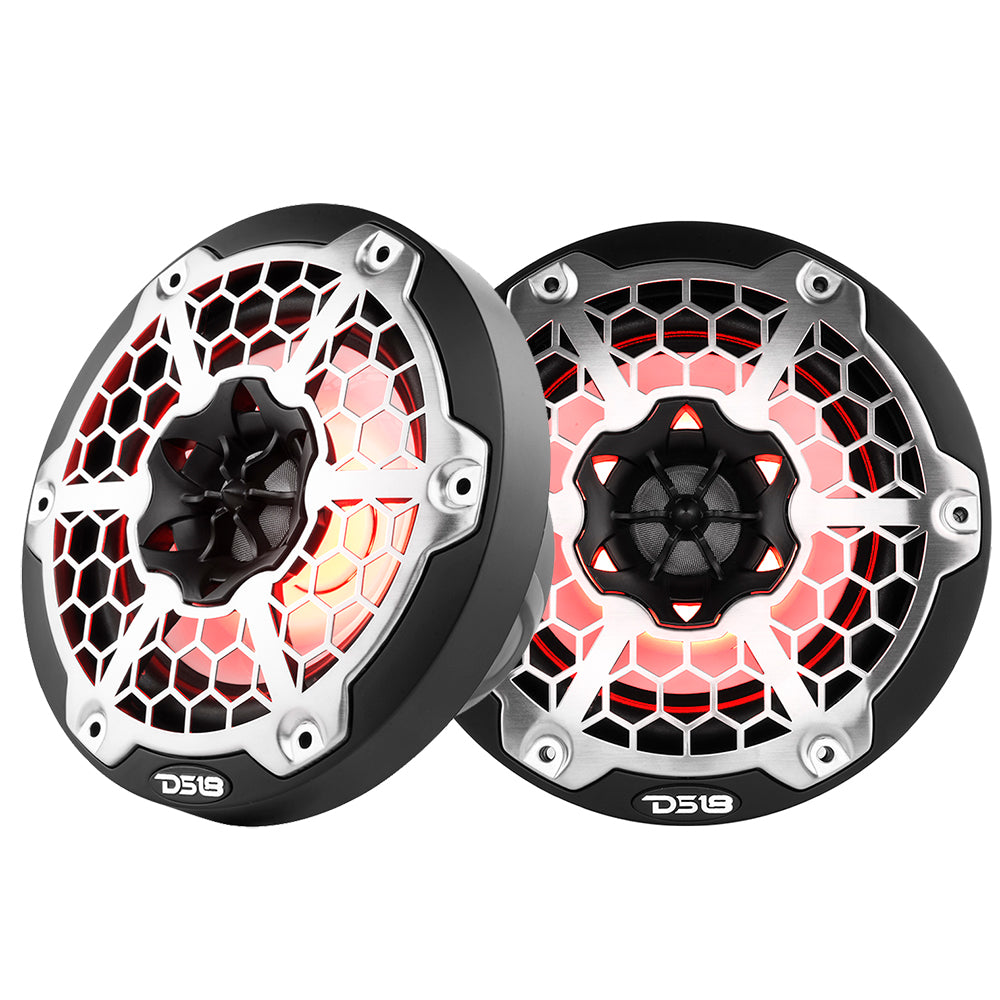 Suncoast Marine Supply offers DS18 NXL-6M/BK 6.5" RGB Marine Speakers Pair – IP65 Waterproof