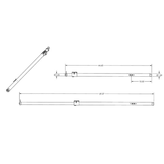 TACO Tele-Sun Aluminum Shade Poles w/Carry Bag [T10-7001VEL]