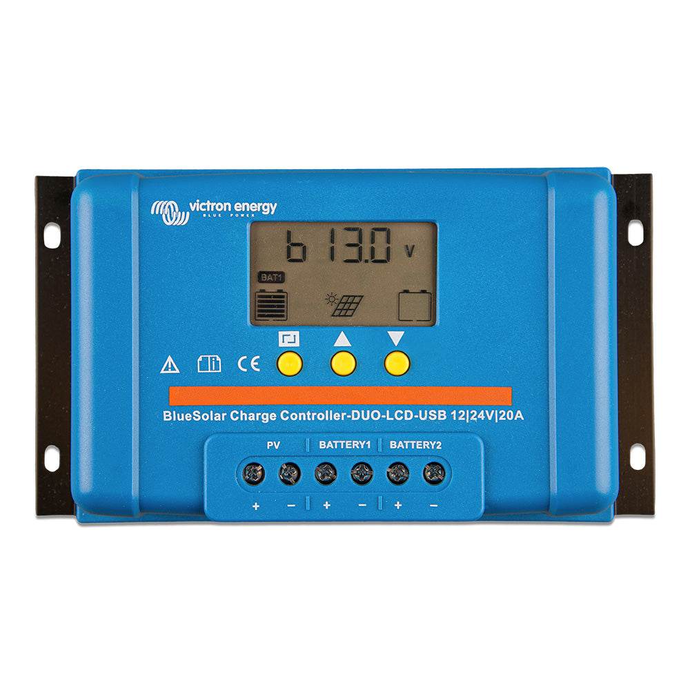 Victron BlueSolar PWM Charge Controller (DUO) LCD USB Charge Control - 12/24VDC - 20A [SCC010020060] - Suncoast Marine & Auto Supply 