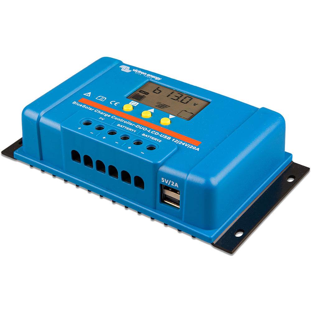 Victron BlueSolar PWM Charge Controller (DUO) LCD USB Charge Control - 12/24VDC - 20A [SCC010020060] - Suncoast Marine & Auto Supply 