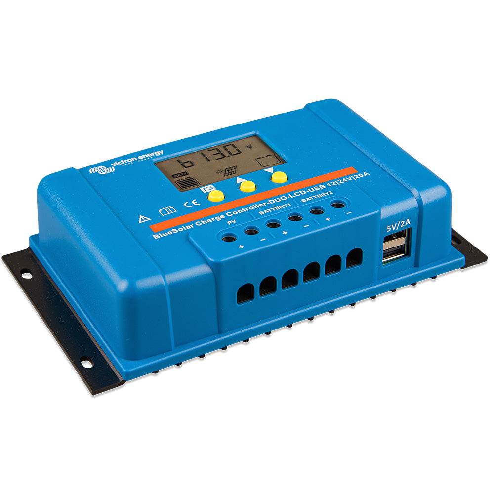 Victron BlueSolar PWM Charge Controller (DUO) LCD USB Charge Control - 12/24VDC - 20A [SCC010020060] - Suncoast Marine & Auto Supply 