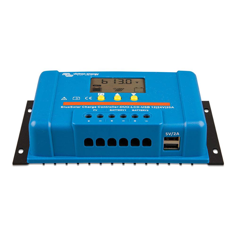 Victron BlueSolar PWM Charge Controller (DUO) LCD USB Charge Control - 12/24VDC - 20A [SCC010020060] - Suncoast Marine & Auto Supply 