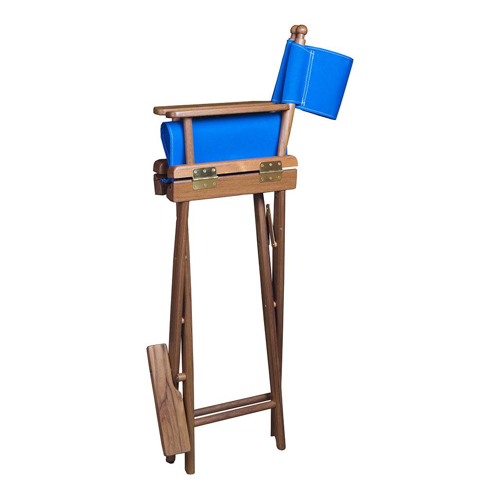 Suncoast Marine and Auto offers Whitecap Captains Chair w/Blue Seat Covers - Teak (60045)