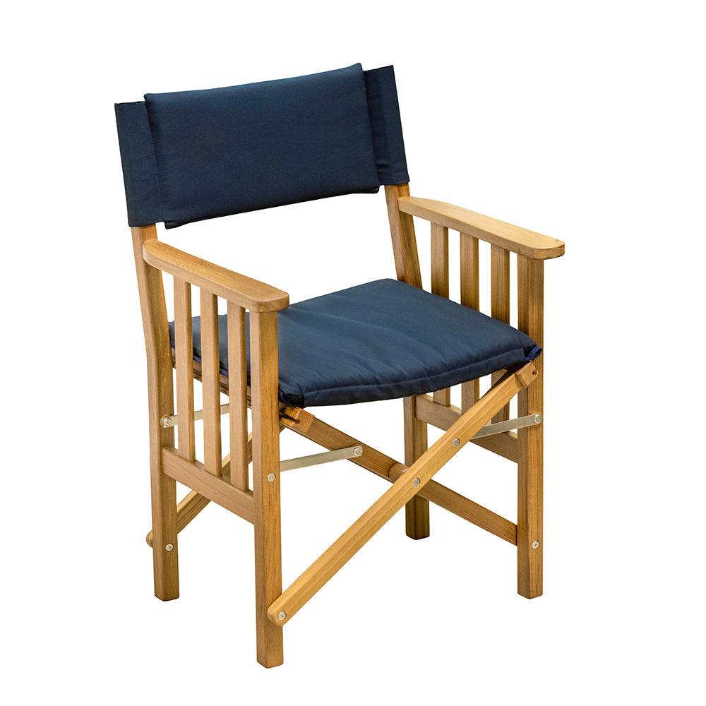 Suncoast Marine and Auto offers Whitecap Directors Chair II w/Navy Cushion - Teak (61052)