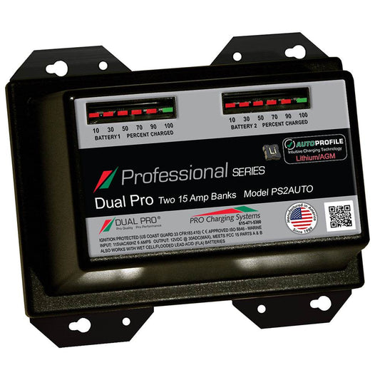 Dual Pro PS2 Auto 15A - 2-Bank Lithium/AGM Battery Charger [PS2AUTO] - Suncoast Marine & Auto Supply 