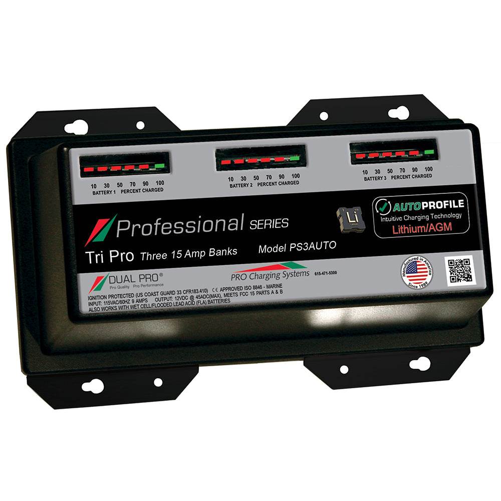 Dual Pro PS3 Auto 15A - 3-Bank Lithium/AGM Battery Charger [PS3AUTO] - Suncoast Marine & Auto Supply 