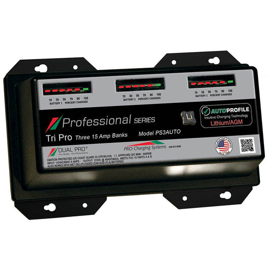 Dual Pro PS3 Auto 15A - 3-Bank Lithium/AGM Battery Charger [PS3AUTO] - Suncoast Marine & Auto Supply 