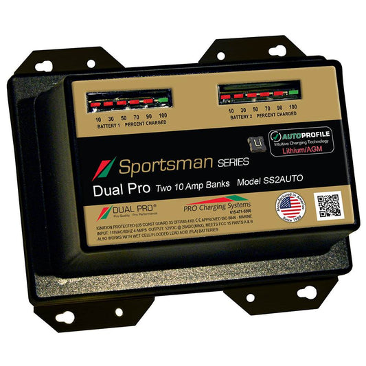 Dual Pro SS2 Auto 20A - 2-Bank Lithium/AGM Battery Charger [SS2AUTO] - Suncoast Marine & Auto Supply 