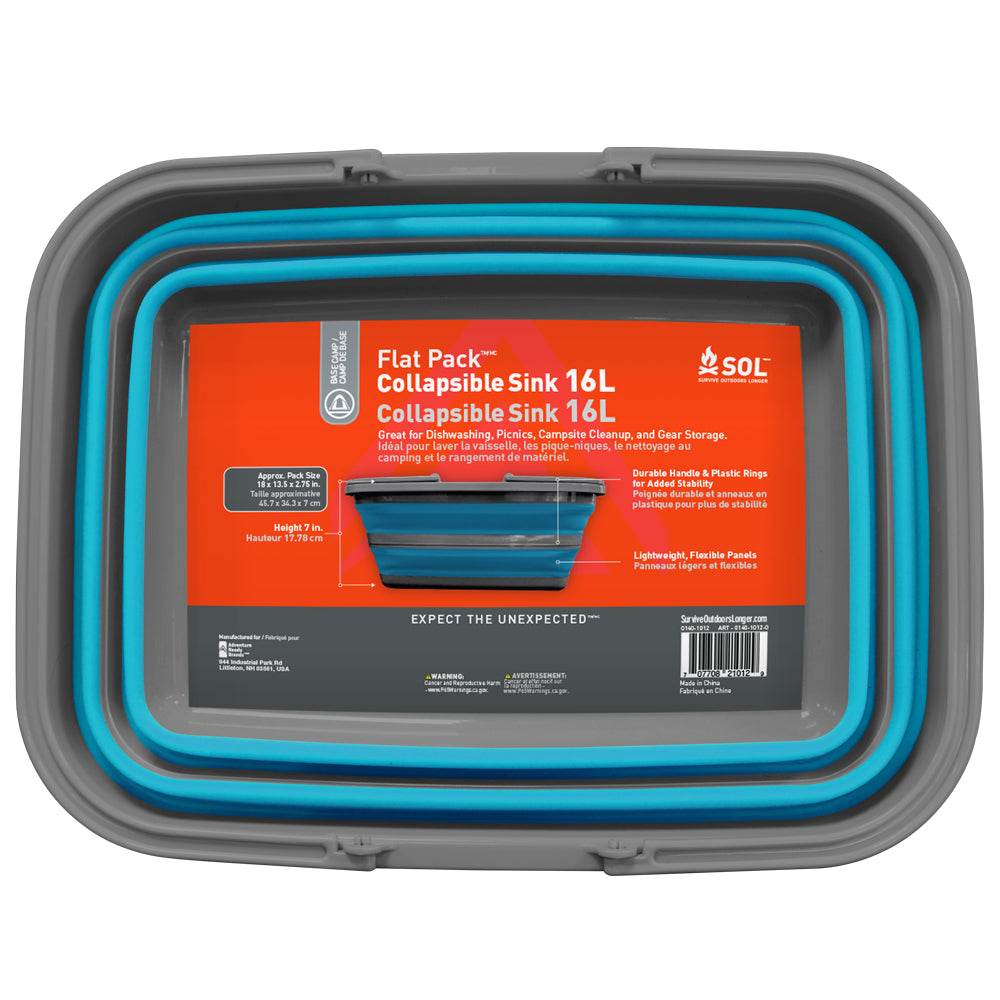 Suncoast Marine and Auto offers S.O.L. Survive Outdoors Longer Flat Pack Sink - 16L [0140-1012]