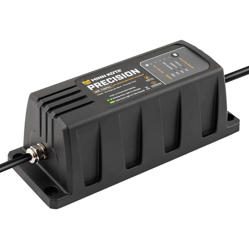 Suncoast Marine Supply offers Minn Kota On-Board Precision Charger MK-110 PCL 1 Bank x 10 AMP LI Optimized Charger (1831101)