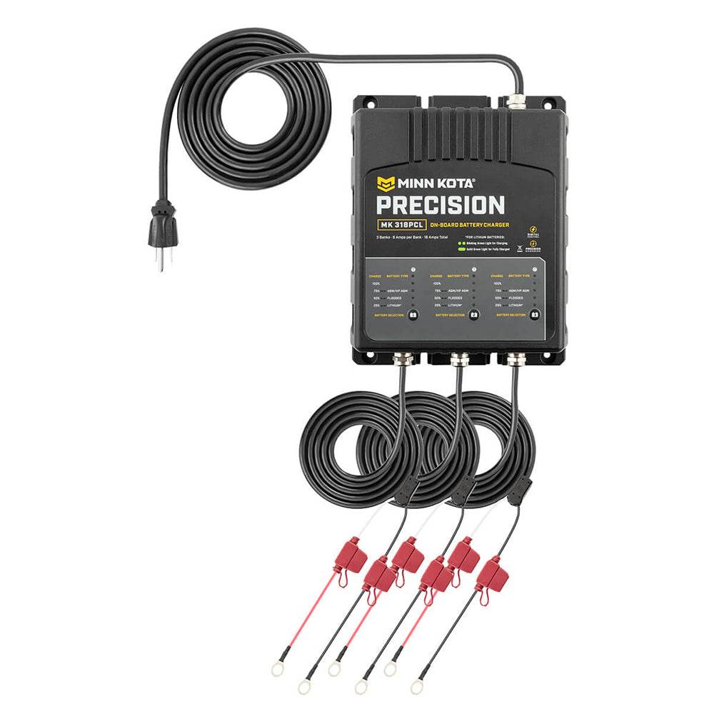 Minn Kota On-Board Precision Charger MK-318 PCL 3 Bank x 6 AMP LI Optimized Charger [1833181] - Suncoast Marine & Auto Supply 