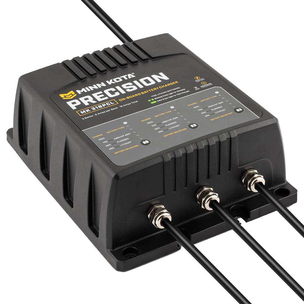 Minn Kota On-Board Precision Charger MK-318 PCL 3 Bank x 6 AMP LI Optimized Charger [1833181] - Suncoast Marine & Auto Supply 
