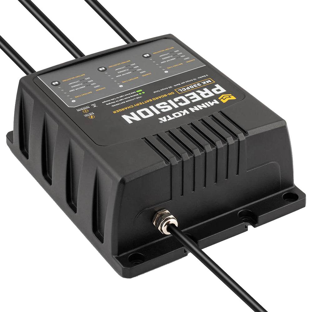 Suncoast Marine Supply offers Minn Kota On-Board Precision Charger MK-330 PCL 3 Bank x 10 AMP LI Optimized Charger (1833301)