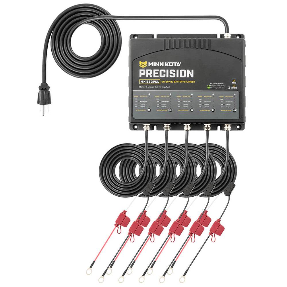 Minn Kota On-Board Precision Charger MK-550 PCL 5 Bank x 10 AMP LI Optimized Charger [1835500] - Suncoast Marine & Auto Supply 