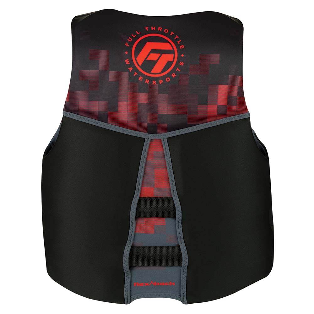 Full Throttle Mens Rapid-Dry Flex-Back Life Jacket - L - Black/Red [142500-100-040-22] - Suncoast Marine & Auto Supply 