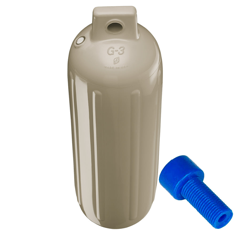 Suncoast Marine and Auto offers Polyform G-3 Twin Eye Fender 5.5" x 19" - Sand w/Adapter [G-3 SAND W/AIR ADAPTER]