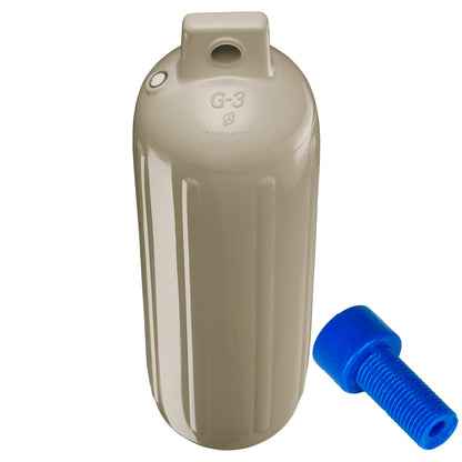 Suncoast Marine and Auto offers Polyform G-3 Twin Eye Fender 5.5" x 19" - Sand w/Adapter [G-3 SAND W/AIR ADAPTER]