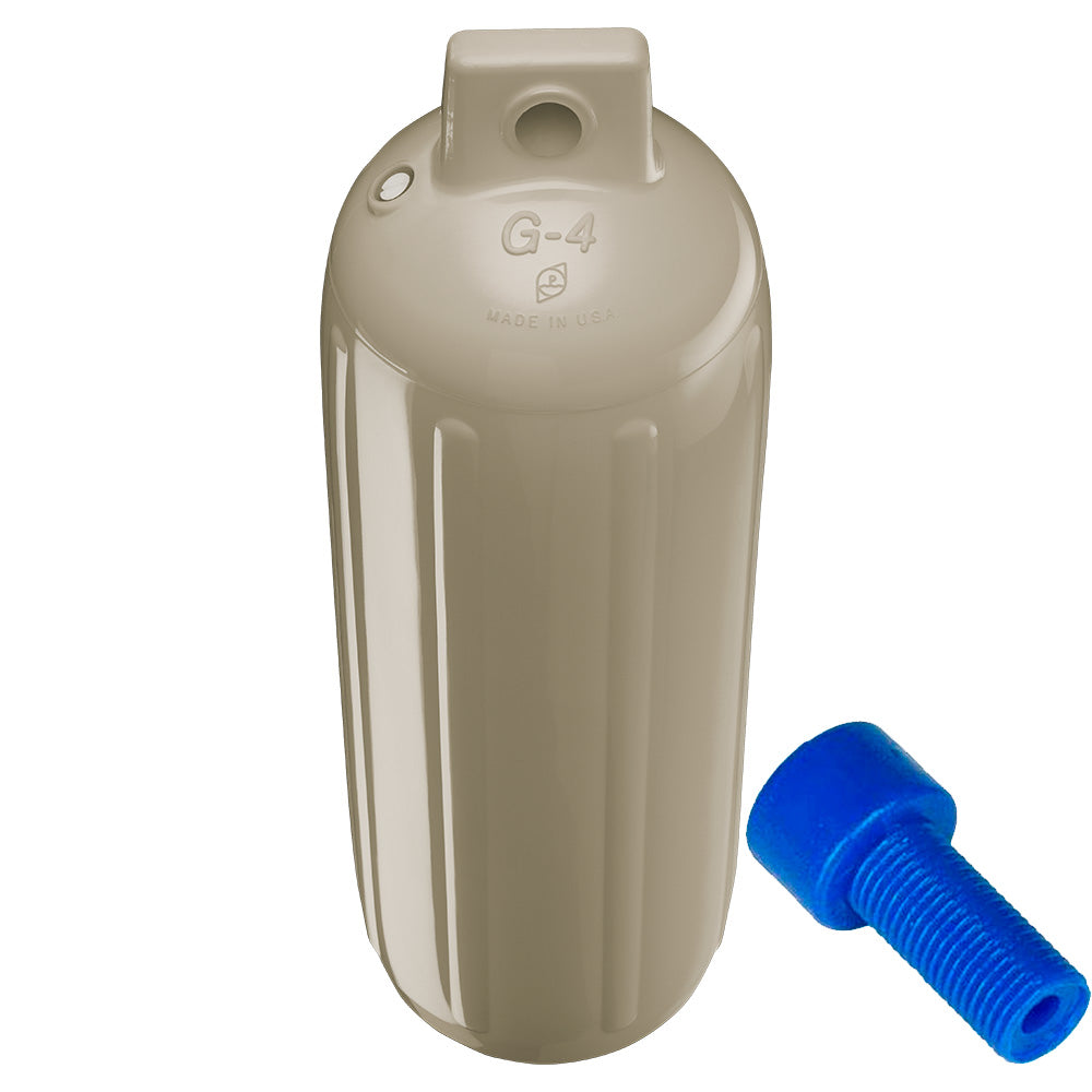 Suncoast Marine and Auto offers Polyform G-4 Twin Eye Fender 6.5" x 22" - Sand w/Adapter [G-4 SAND W/AIR ADAPTER]