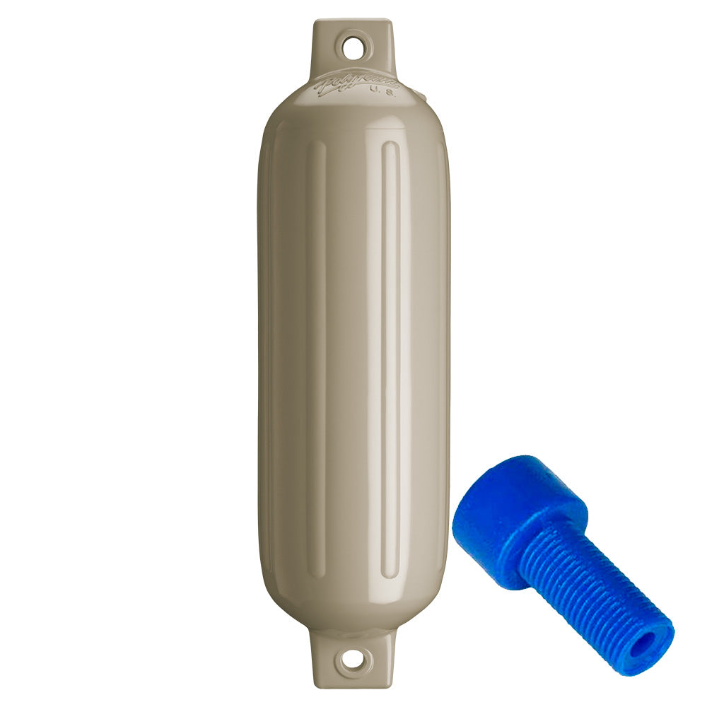 Suncoast Marine and Auto offers Polyform G-4 Twin Eye Fender 6.5" x 22" - Sand w/Adapter [G-4 SAND W/AIR ADAPTER]