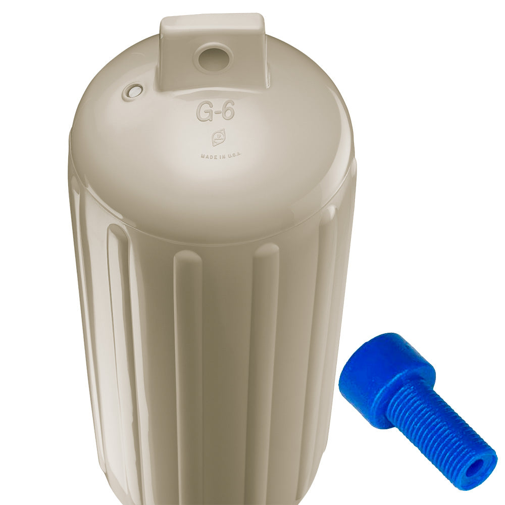 Suncoast Marine and Auto offers Polyform G-6 Twin Eye Fender 11" x 30" - Sand w/Adapter [G-6 SAND W/AIR ADAPTER]