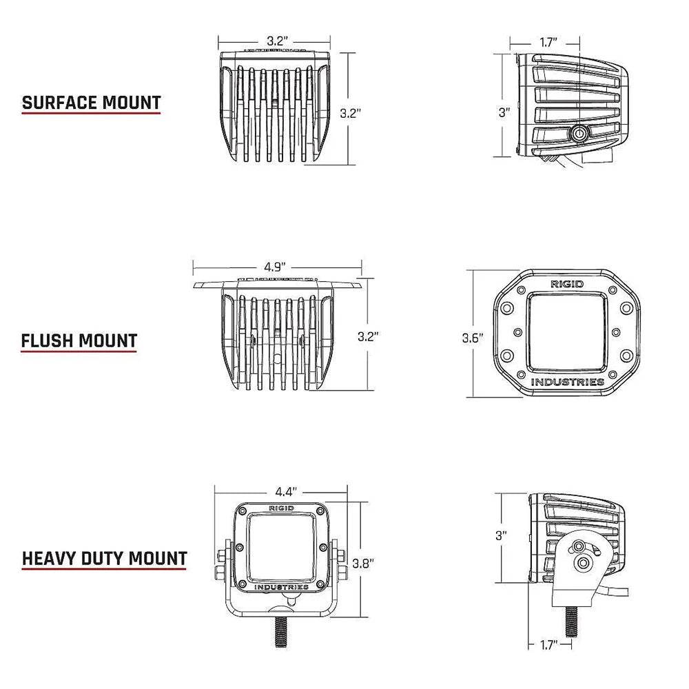 Suncoast Marine and Auto offers RIGID Industries D-Series PRO Flood Diffused Surface Mount Black Light - Pair [202513]