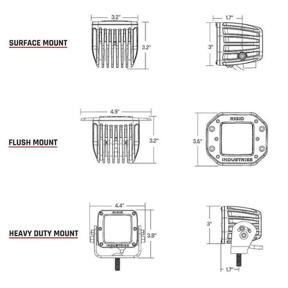 Suncoast Marine and Auto offers RIGID Industries D-Series PRO Flood Diffused Surface Mount Black Light - Pair [202513]